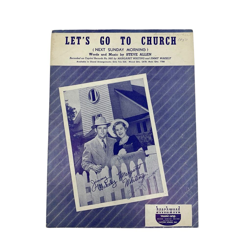 Lets Go To Church Sheet Music Steve Allen Margaret‎ Whiting Jimmy Wakely